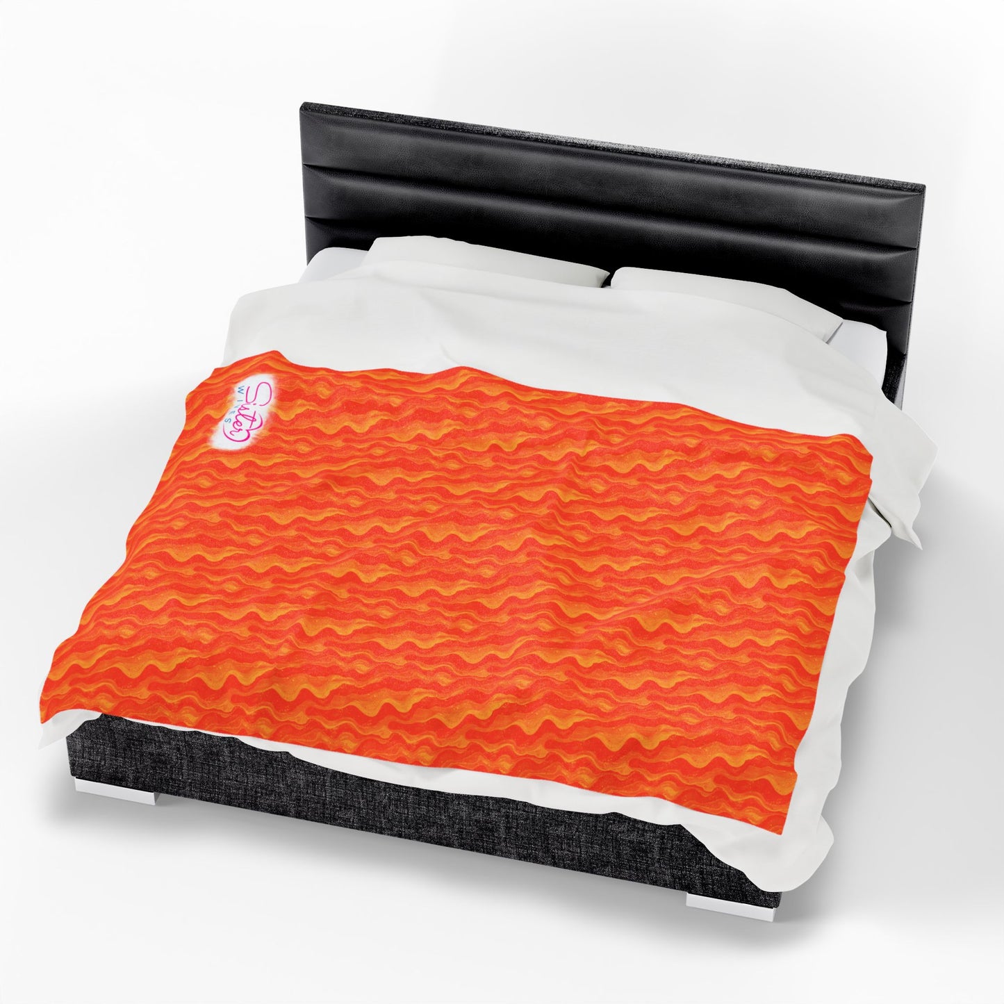 Sister Wives Orange Oil Slick Cozy Velveteen Plush Blanket for Comfort & Warmth, Great for Home Decor, Gifts, Living Room, Couch, Bedroom