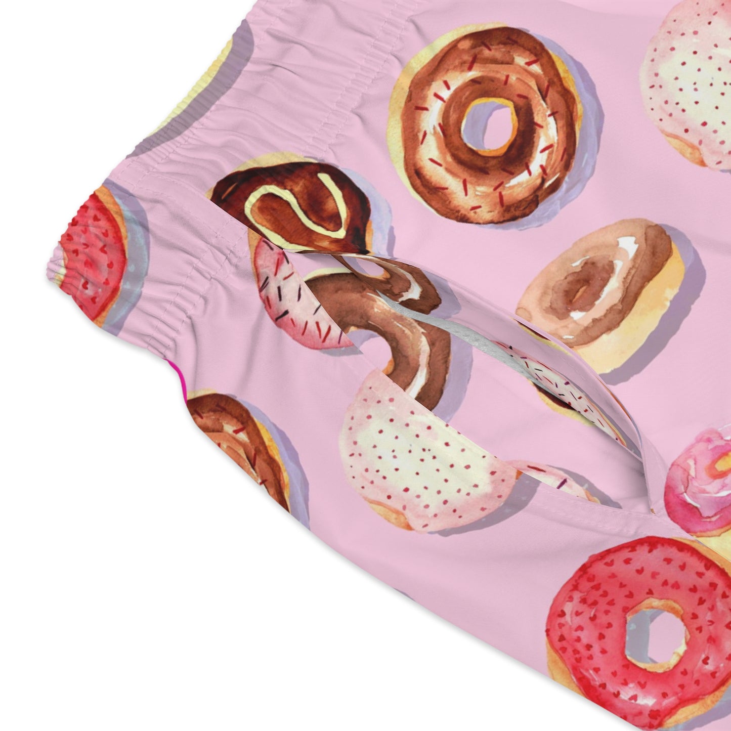Donut Swim Trunks for Men – Pink Fun Fast-Dry Board Shorts with Drawstring | XS–3XL Summer Swimwear