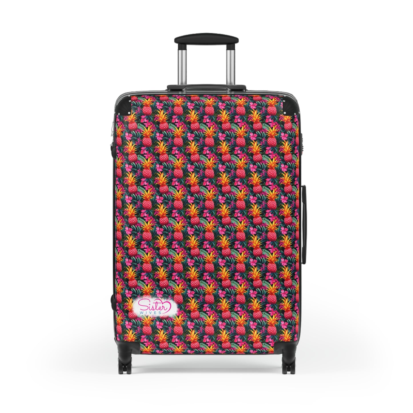 SisterWives Tropical Pink Pineapple Suitcase - Luggage, Travel Gear, Vacation Essential, Summer Adventure Bag, Stylish Travel Accessory