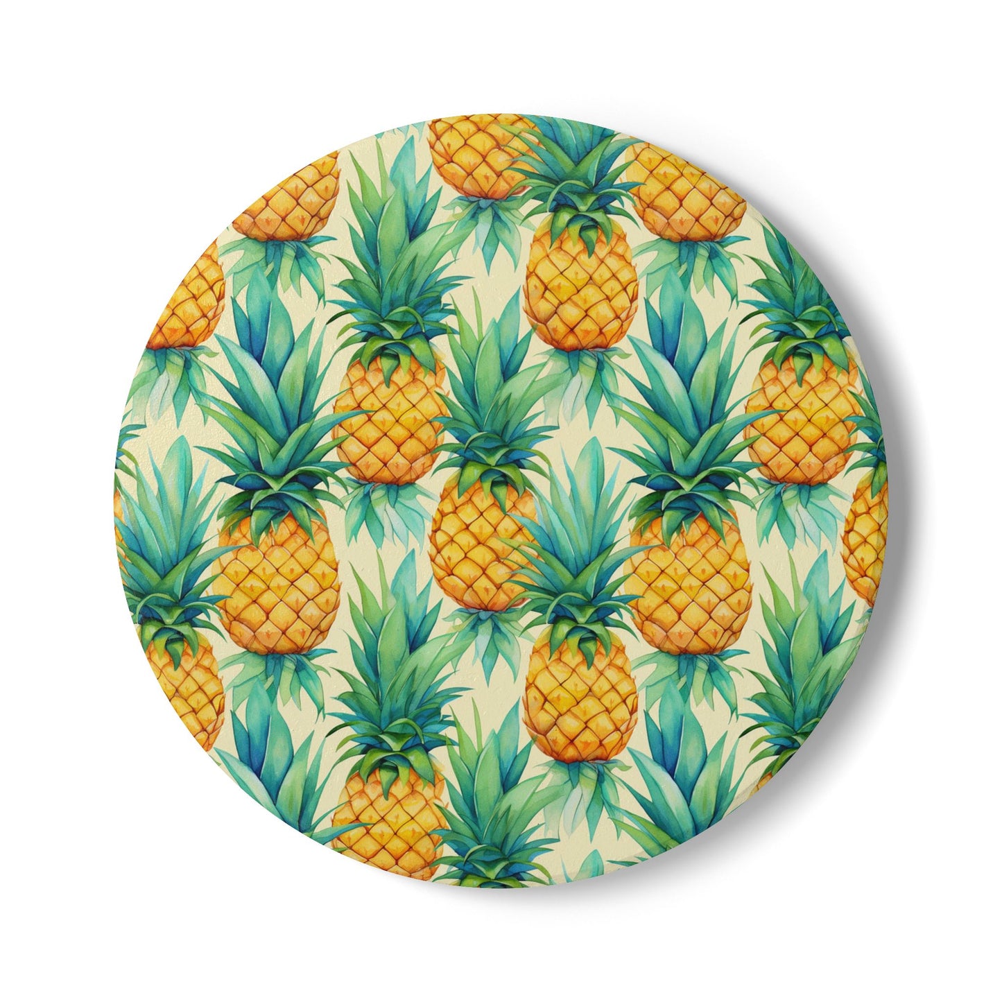 Upsidedown Tropical Pineapple Coaster Set - Fun Summer Drink Coaster, Home Bar Decor, Tropical Party Supplies, Gift for Beach Lovers, Kitchen Accessory