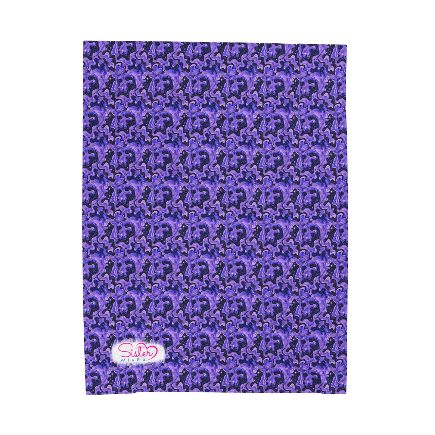 Sister Wives Blue & Purple Oil Slick Cozy Velveteen Plush Blanket for Comfort & Warmth, Great for Home Decor, Gifts, Living Room, Couch, Bedroom