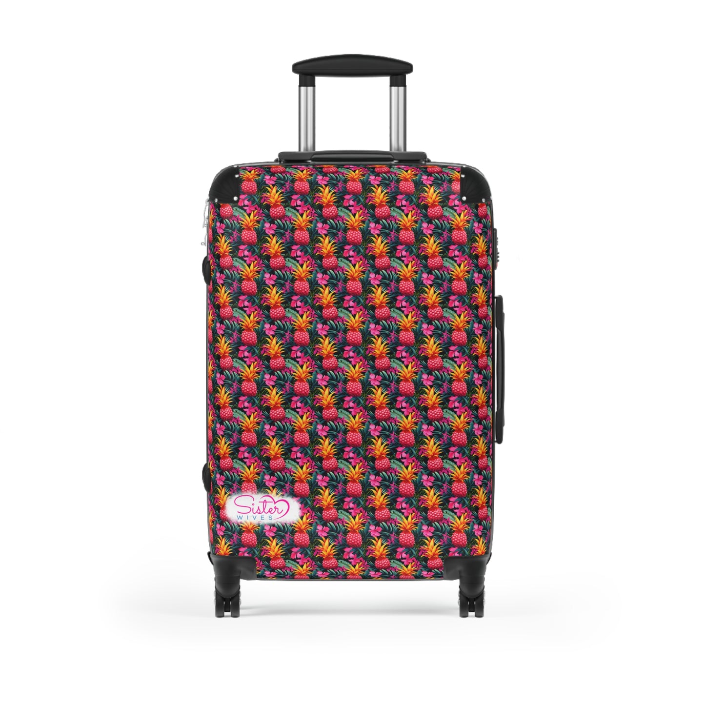 SisterWives Tropical Pink Pineapple Suitcase - Luggage, Travel Gear, Vacation Essential, Summer Adventure Bag, Stylish Travel Accessory