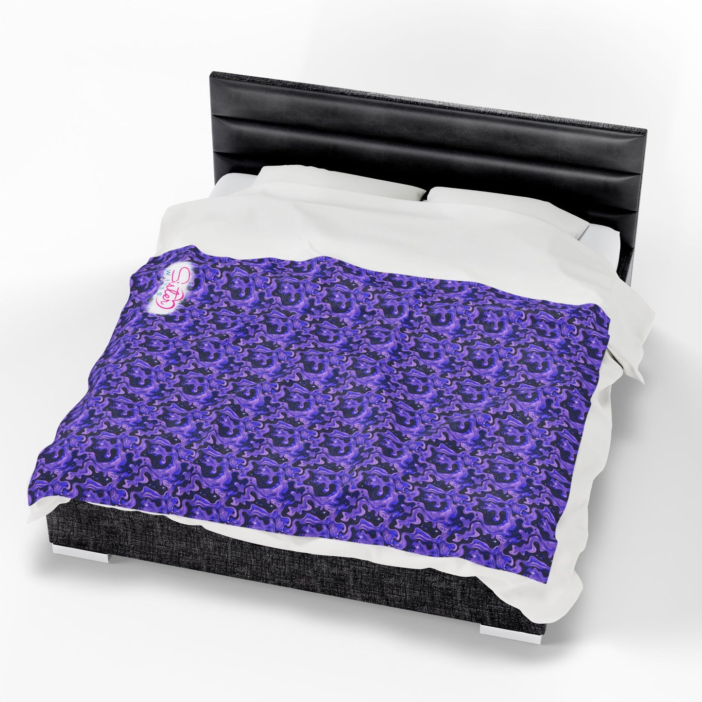 Sister Wives Blue & Purple Oil Slick Cozy Velveteen Plush Blanket for Comfort & Warmth, Great for Home Decor, Gifts, Living Room, Couch, Bedroom