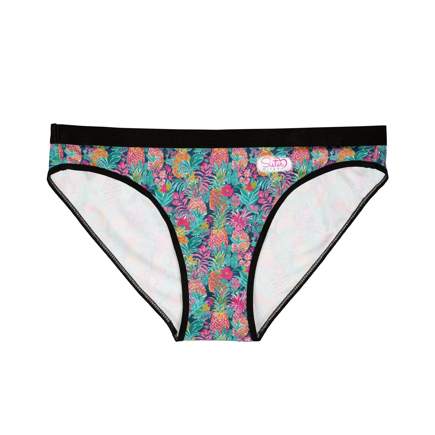 Sisterwives Floral Pineapple Print Women's Underwear, Vibrant Lingerie, Comfortable Panties, Gift for Her, Everyday Essentials, Colorful Intimates