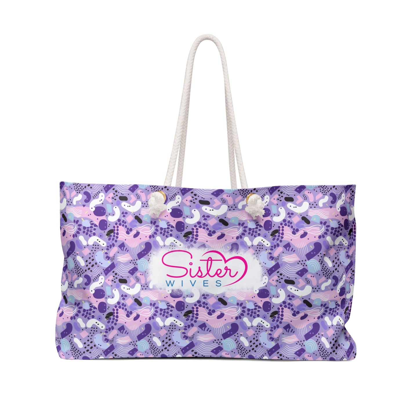 Sister Wives Playful Purple 80s-inspired Weekender Bag, Perfect for Weekend Getaways, Sister Wives Gifts, Travel Tote, Beach Bag, Summer Essentials