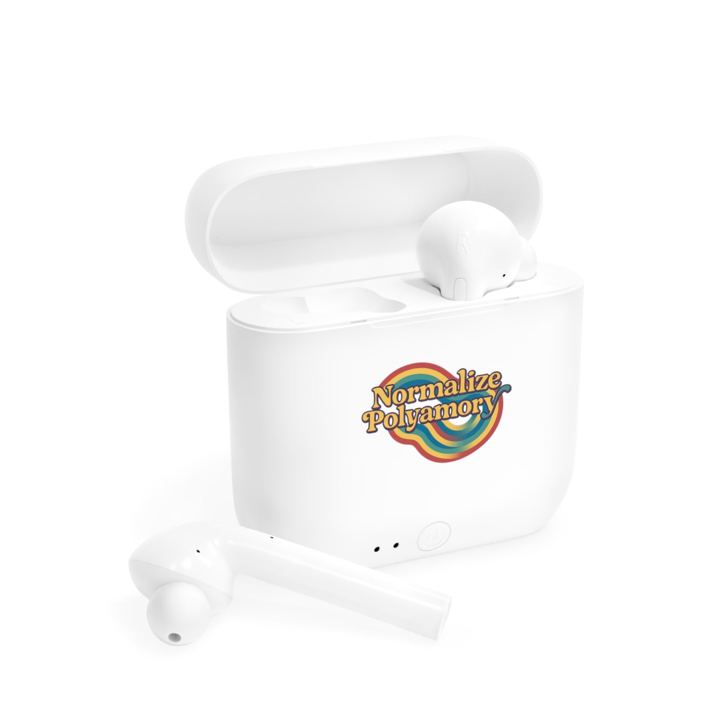 Sisterwives Normalize Polyamory Wireless Earbuds, Wireless Ear Buds Cover, Fun Tech Accessory, Gift for Music Lovers, Modern Chic