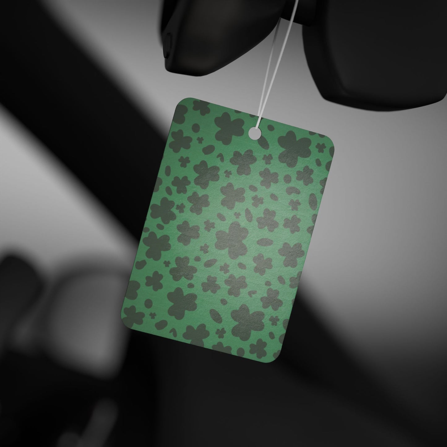 Green Clover Car Air Freshener – Lucky Retro Aesthetic Hanging Diffuser | Pine, New Car & Black Ice Scents
