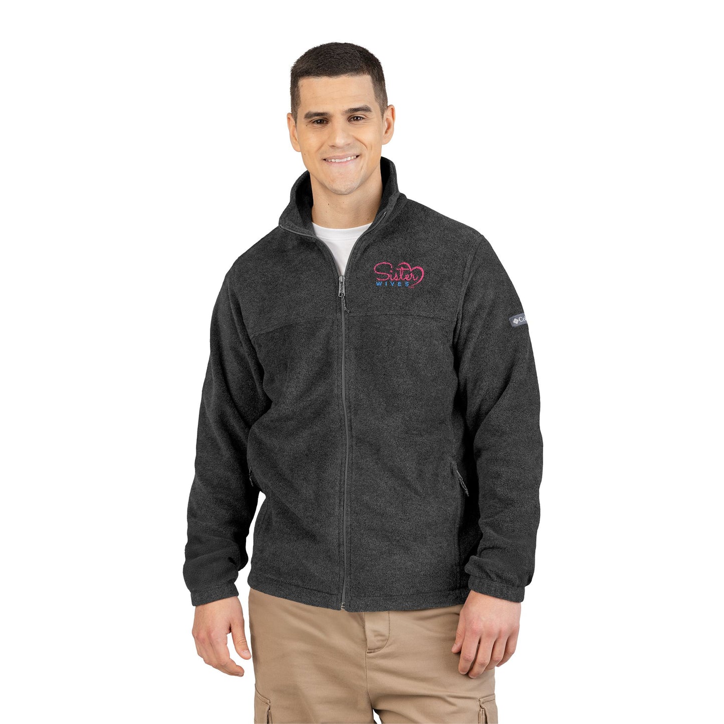 Sister Wives Logo Cozy Unisex Columbia Fleece Jacket - Embroidered Outdoor Layer, Perfect Gift for Hiking, Camping, and Everyday Wear
