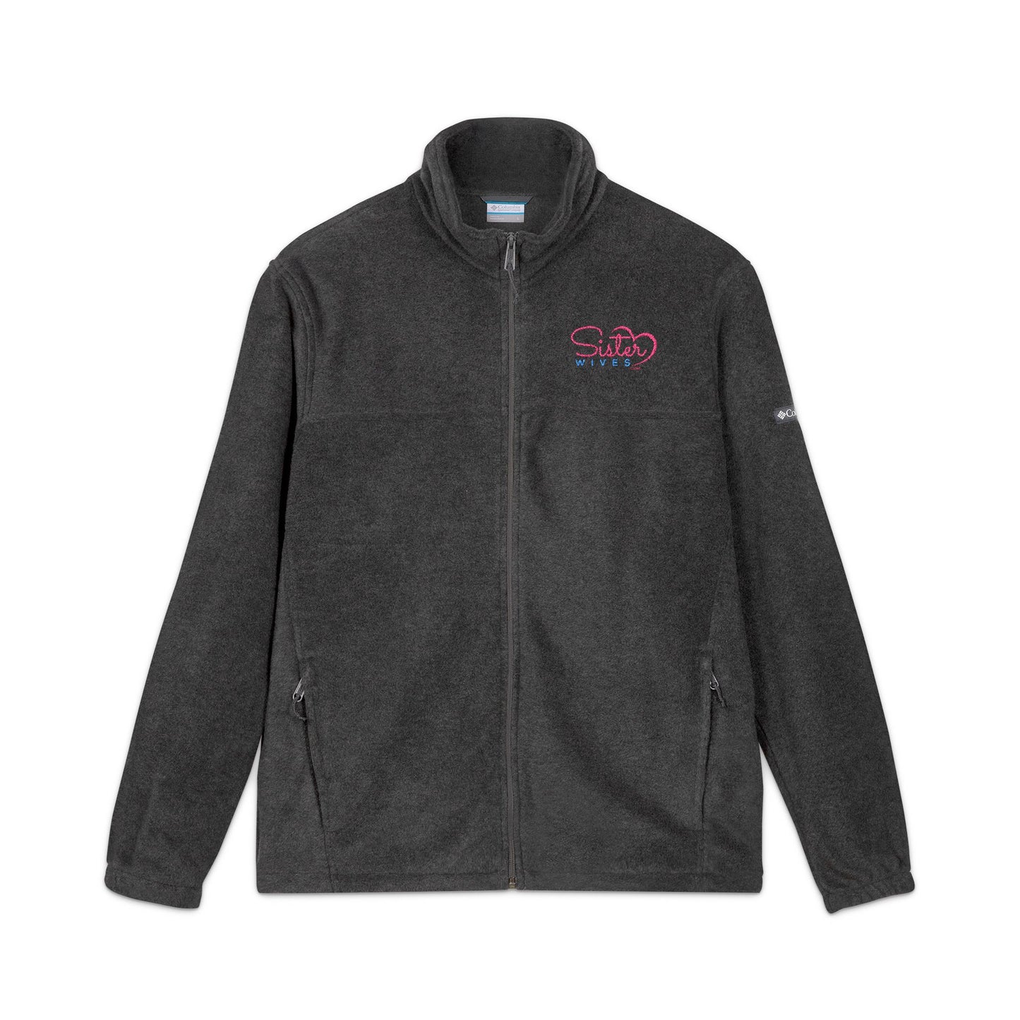 Sister Wives Logo Cozy Unisex Columbia Fleece Jacket - Embroidered Outdoor Layer, Perfect Gift for Hiking, Camping, and Everyday Wear