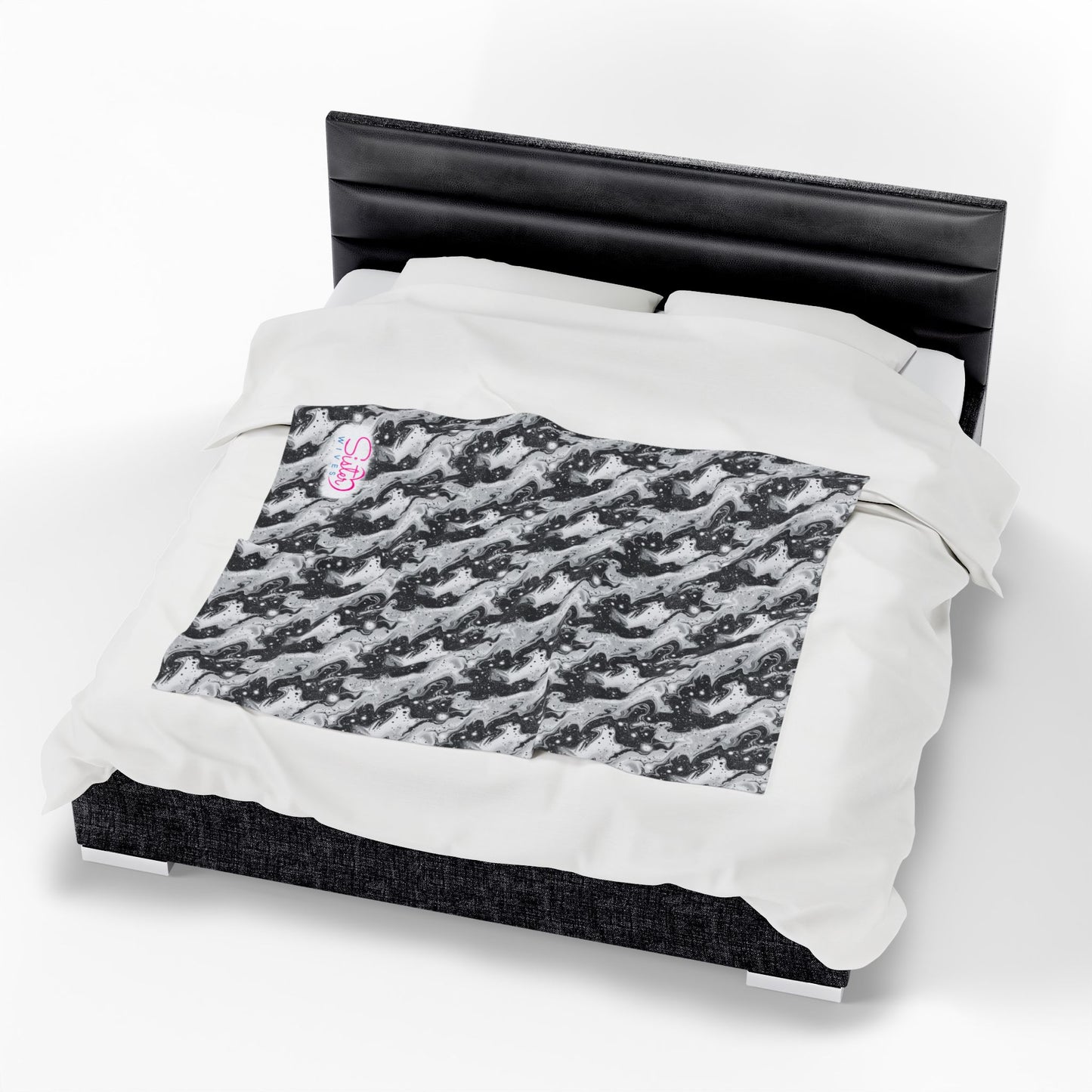 Sister Wives Black & White Cozy Velveteen Plush Blanket for Comfort & Warmth, Great for Home Decor, Gifts, Living Room, Couch, Bedroom