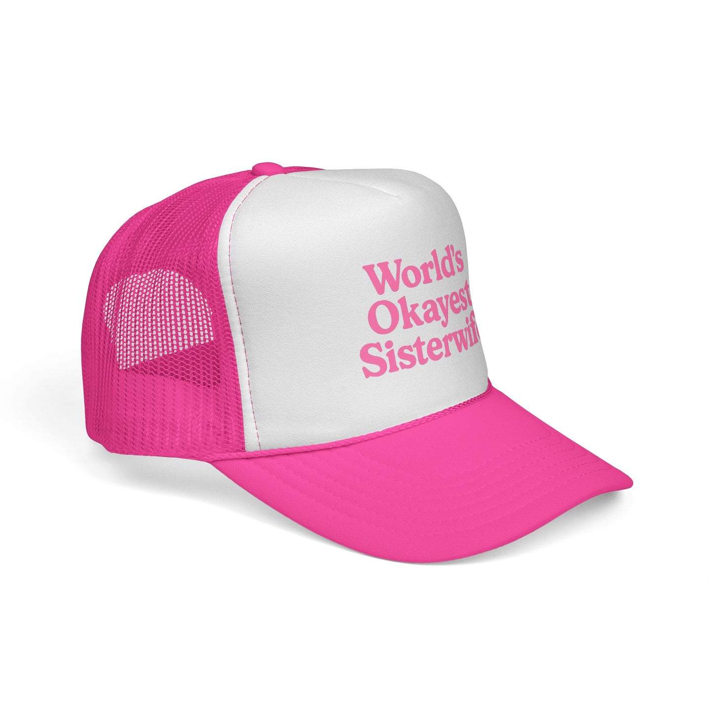 Copy of World's Okayest Sisterwife Trucker Cap, Funny Gift for Sisters, Unique Headwear for Events, Casual Style, Best for Family Gatherings
