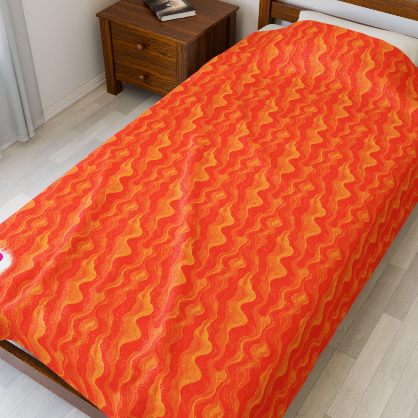 Sister Wives Orange Oil Slick Cozy Velveteen Plush Blanket for Comfort & Warmth, Great for Home Decor, Gifts, Living Room, Couch, Bedroom