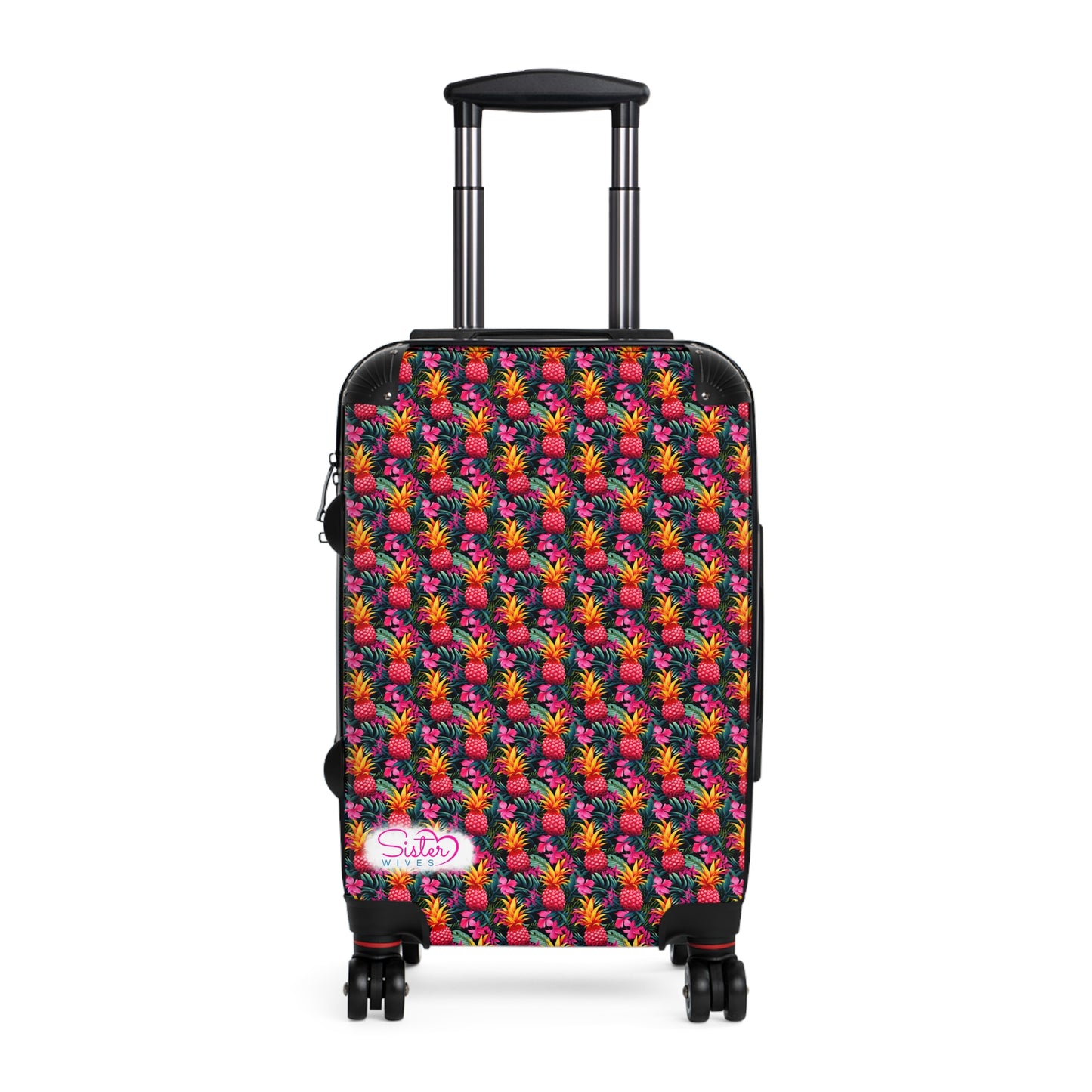 SisterWives Tropical Pink Pineapple Suitcase - Luggage, Travel Gear, Vacation Essential, Summer Adventure Bag, Stylish Travel Accessory