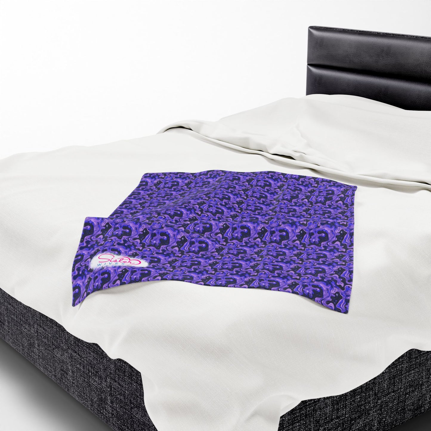 Sister Wives Blue & Purple Oil Slick Cozy Velveteen Plush Blanket for Comfort & Warmth, Great for Home Decor, Gifts, Living Room, Couch, Bedroom