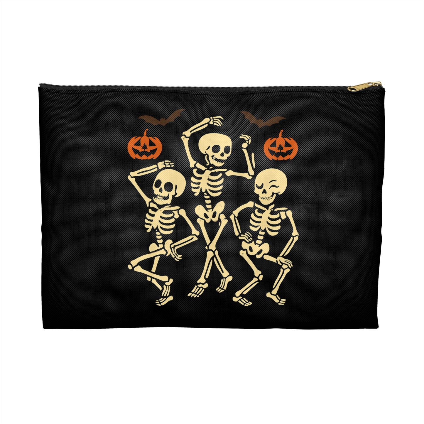 Throuple Skeleton Halloween Accessory Pouch β Funny Skeleton Design for Trick-or-Treating, Party Essentials & Spooky Gifts