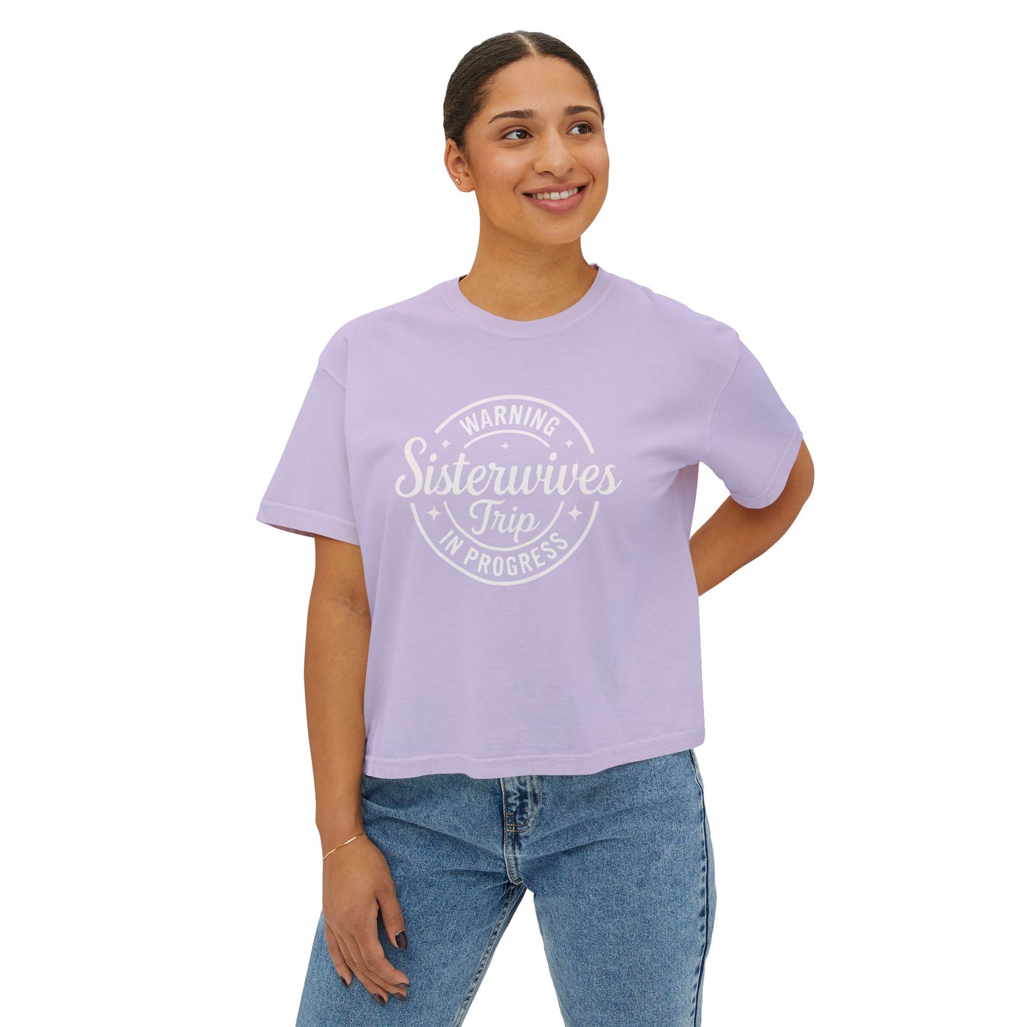 WARNING Sister Wives Trip in Progress Women's Boxy Tee, Matching Couples T-Shirt