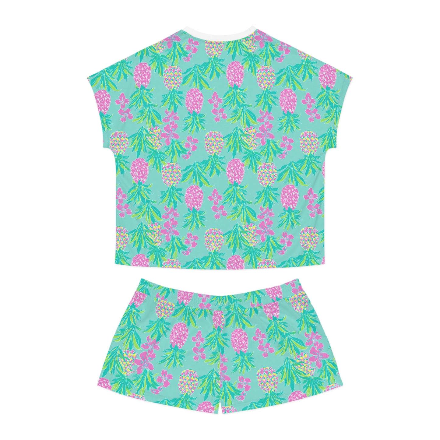 Pink Upside Down Pineapple Pajama Set | Swinger & Polyamory Sleepwear | Ethical Non-Monogamy Lounge Set | Playful Lifestyle Pajamas