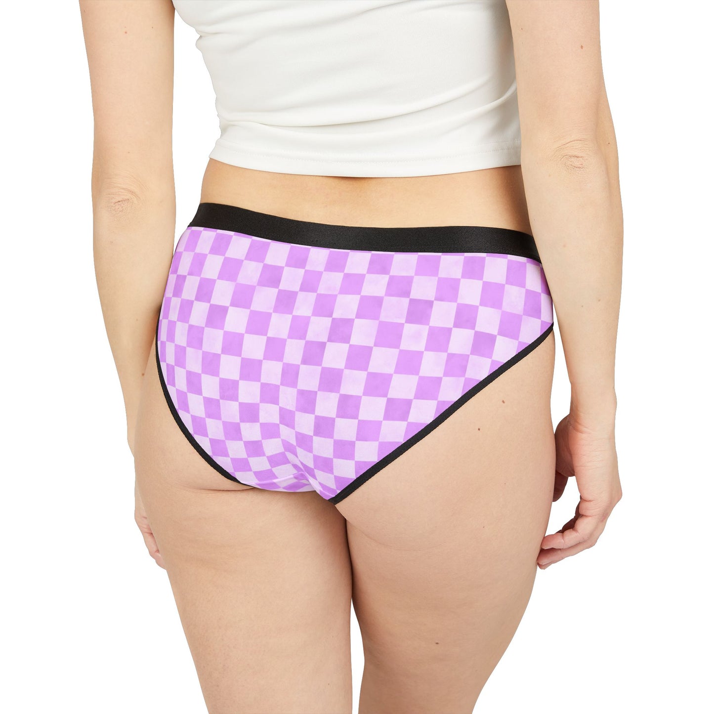 Purple Checker Women’s Panties | Aesthetic Bikini Cut Underwear | ENM & Polyamory Friendly Lingerie