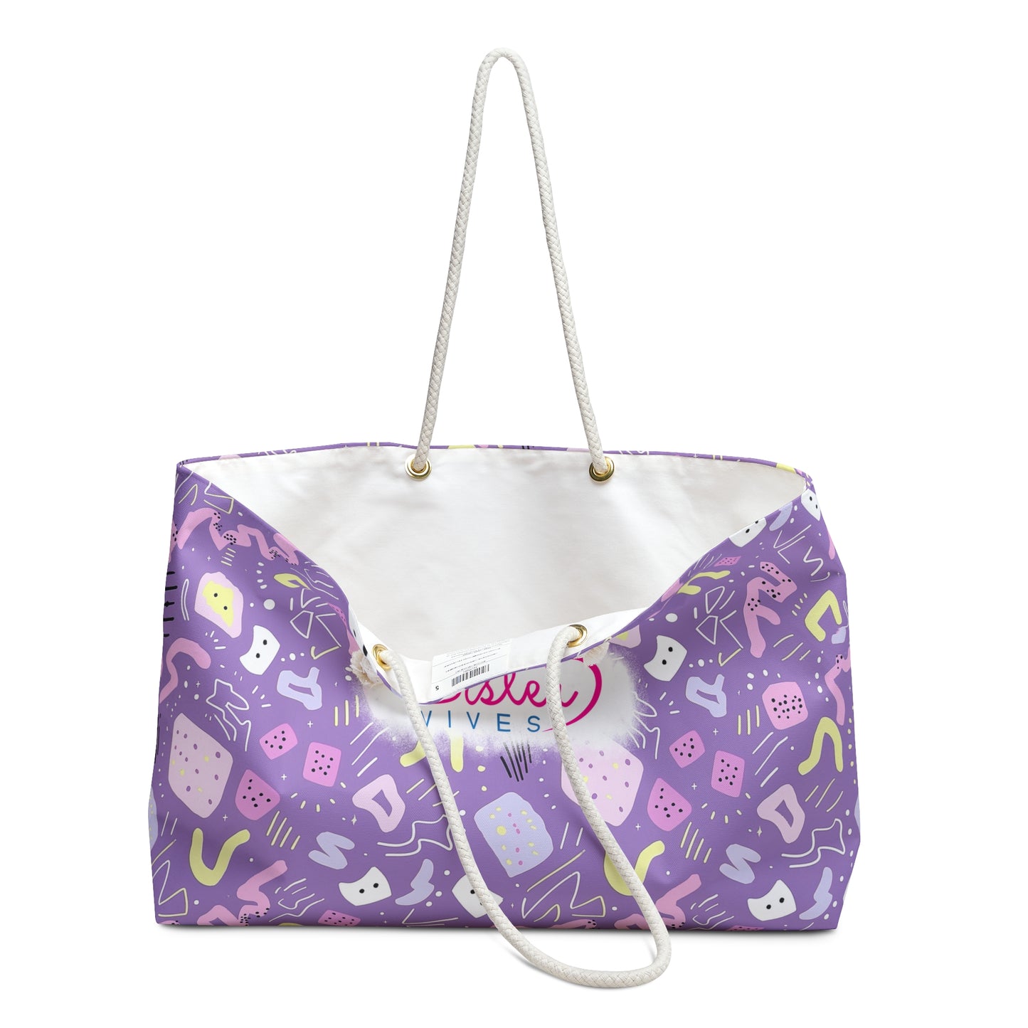 Sister Wives Playful Pastel Purple 80s-inspired Weekender Bag, Perfect for Weekend Getaways, Sister Wives Gifts, Travel Tote, Beach Bag, Summer Essentials