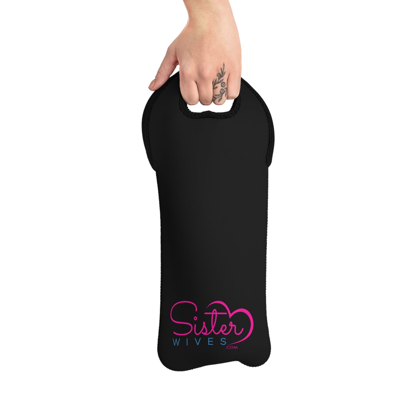 Black Sister Wives Wine Tote Bag | Fun Gift for Wine Lovers, Bachelorette Parties, Weddings, Sisterwife Celebrations, Personalized Wine Carrier