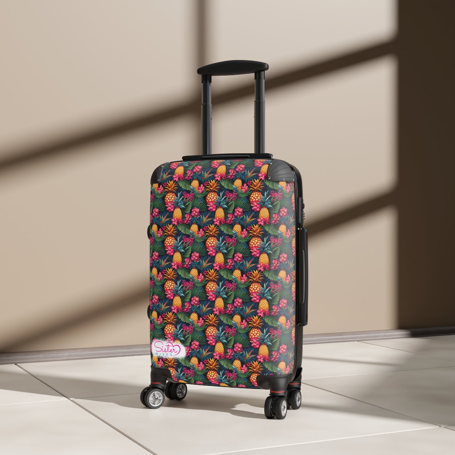 SisterWives Tropical Pineapple Suitcase - Luggage, Travel Gear, Vacation Essential, Summer Adventure Bag, Stylish Travel Accessory