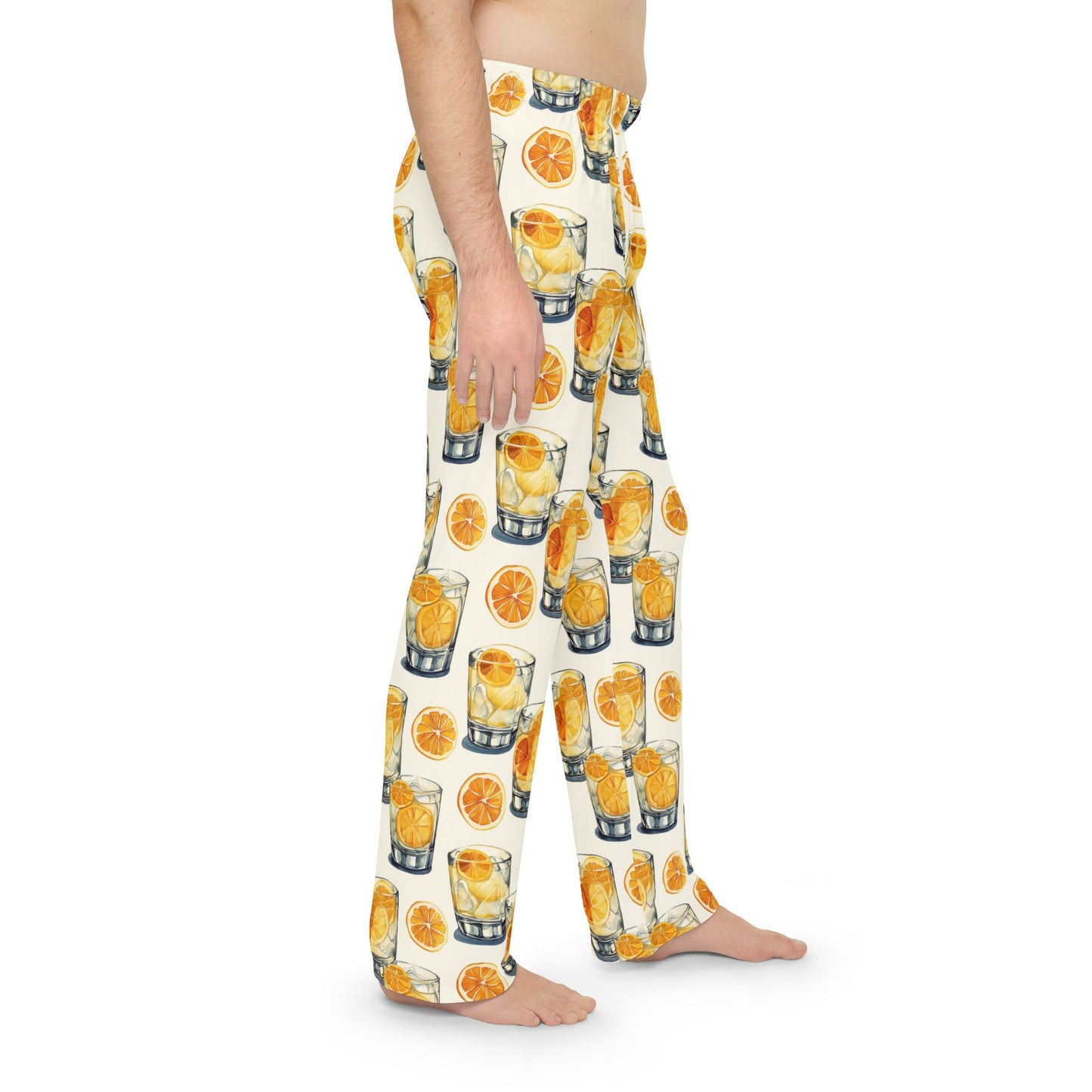 Men’s Citrus Cocktail Pajama Pants | Citrus Martini Lounge Pants | Playful Bar Cart Sleepwear | Polyamory & ENM Friendly