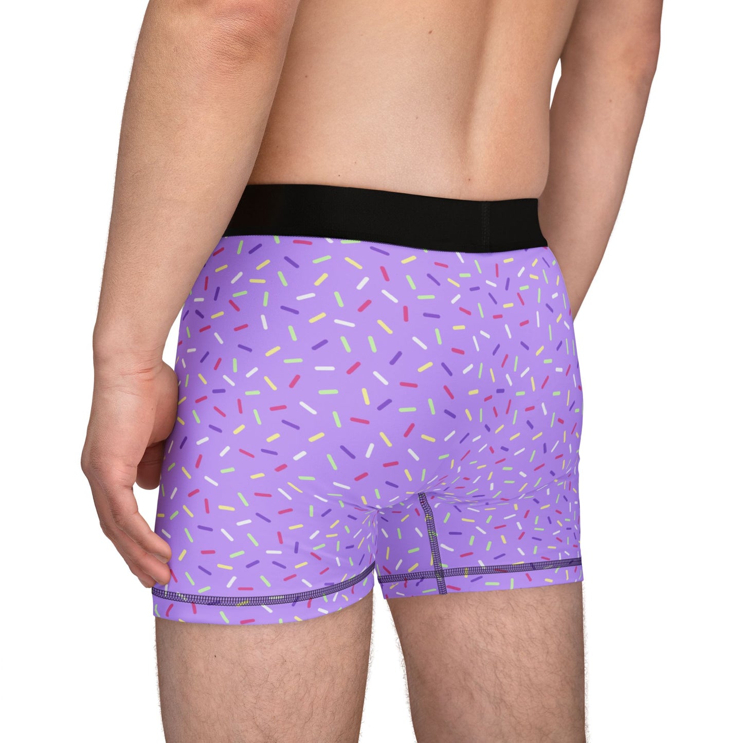 Purple Sprinkle Men’s Boxer Briefs | Polyamory-Friendly Underwear | ENM Men’s Loungewear | Aesthetic Stretch Boxer Briefs | Body-Positive Intimates