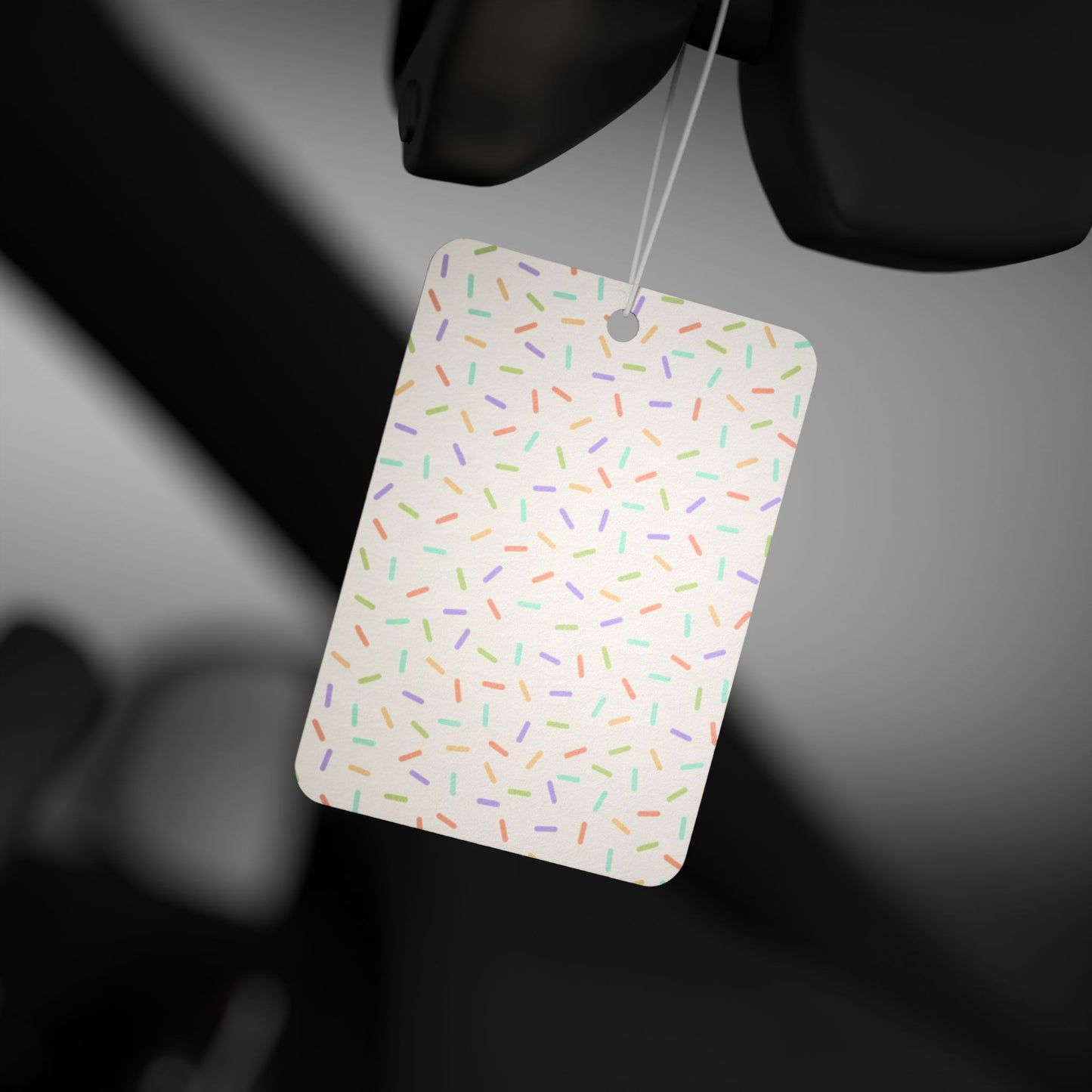 White Pastel Sprinkle Car Air Freshener β Cute Confetti Aesthetic Hanging Diffuser | Pine, New Car & Black Ice Scents