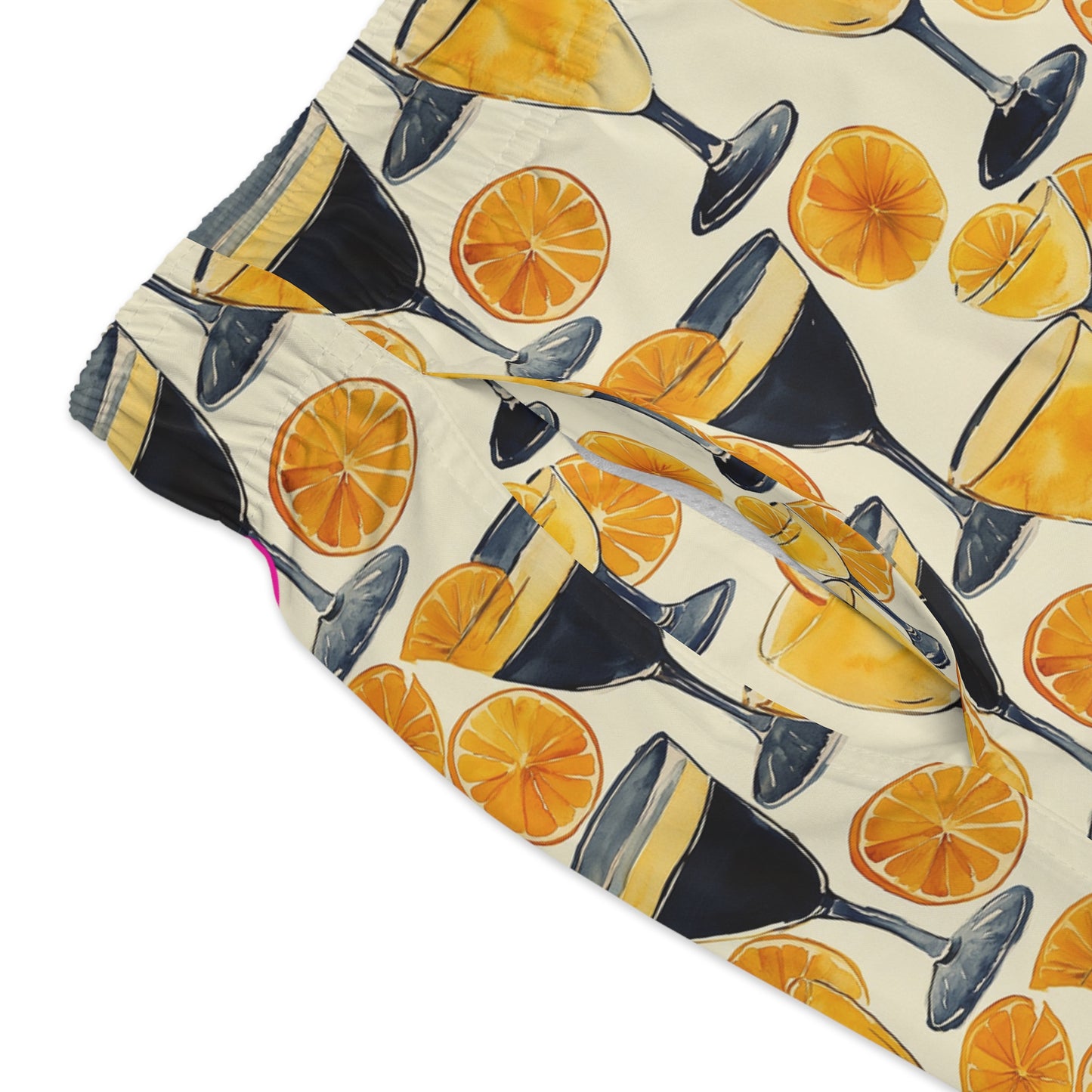 Men’s Cocktail Swim Trunks – Citrus Martini Resort Boardshorts | Polyamory ENM Lifestyle Poolwear | Fast-Dry Summer Swim Shorts