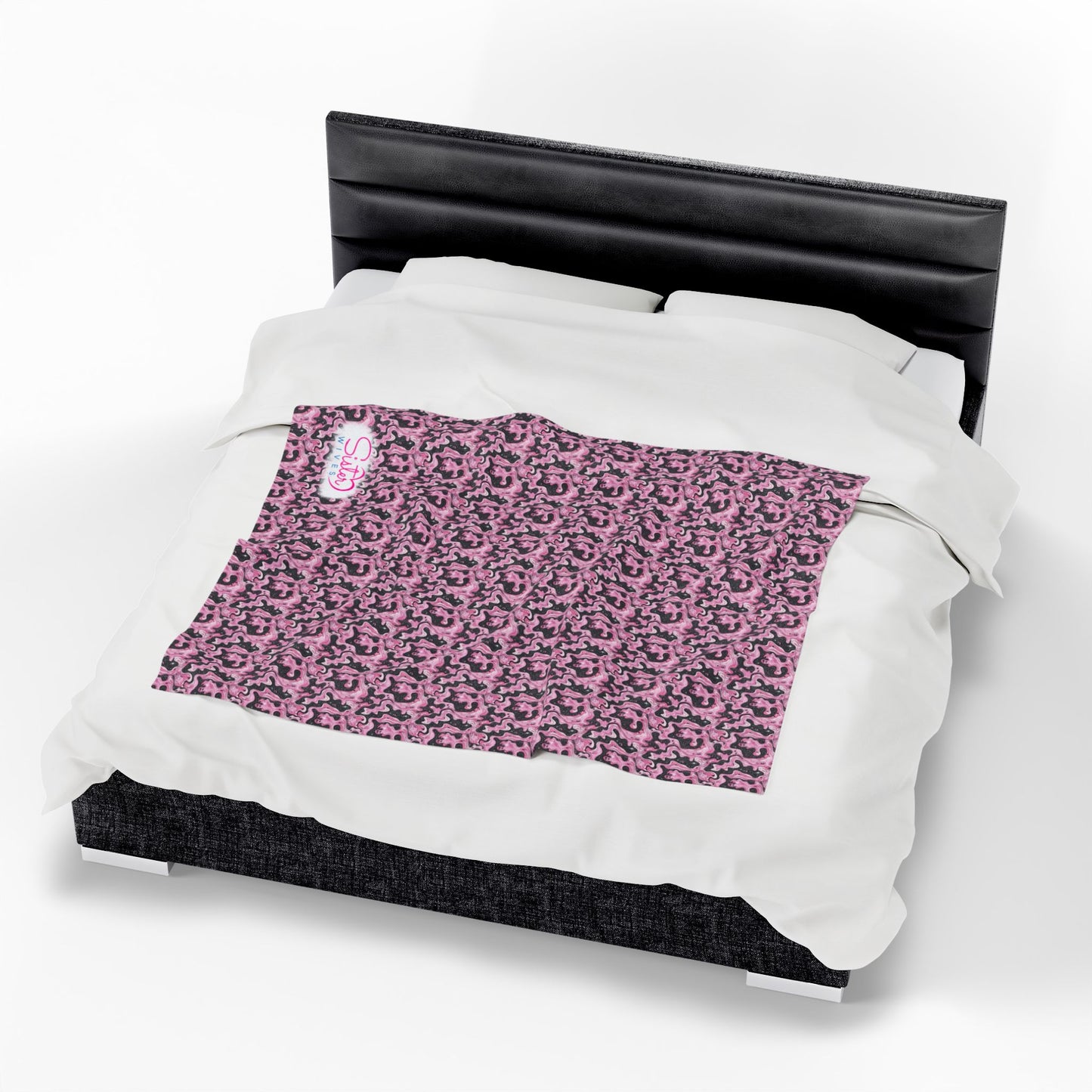 Sister Wives Pink & Black Oil Slick Cozy Velveteen Plush Blanket for Comfort & Warmth, Great for Home Decor, Gifts, Living Room, Couch, Bedroom