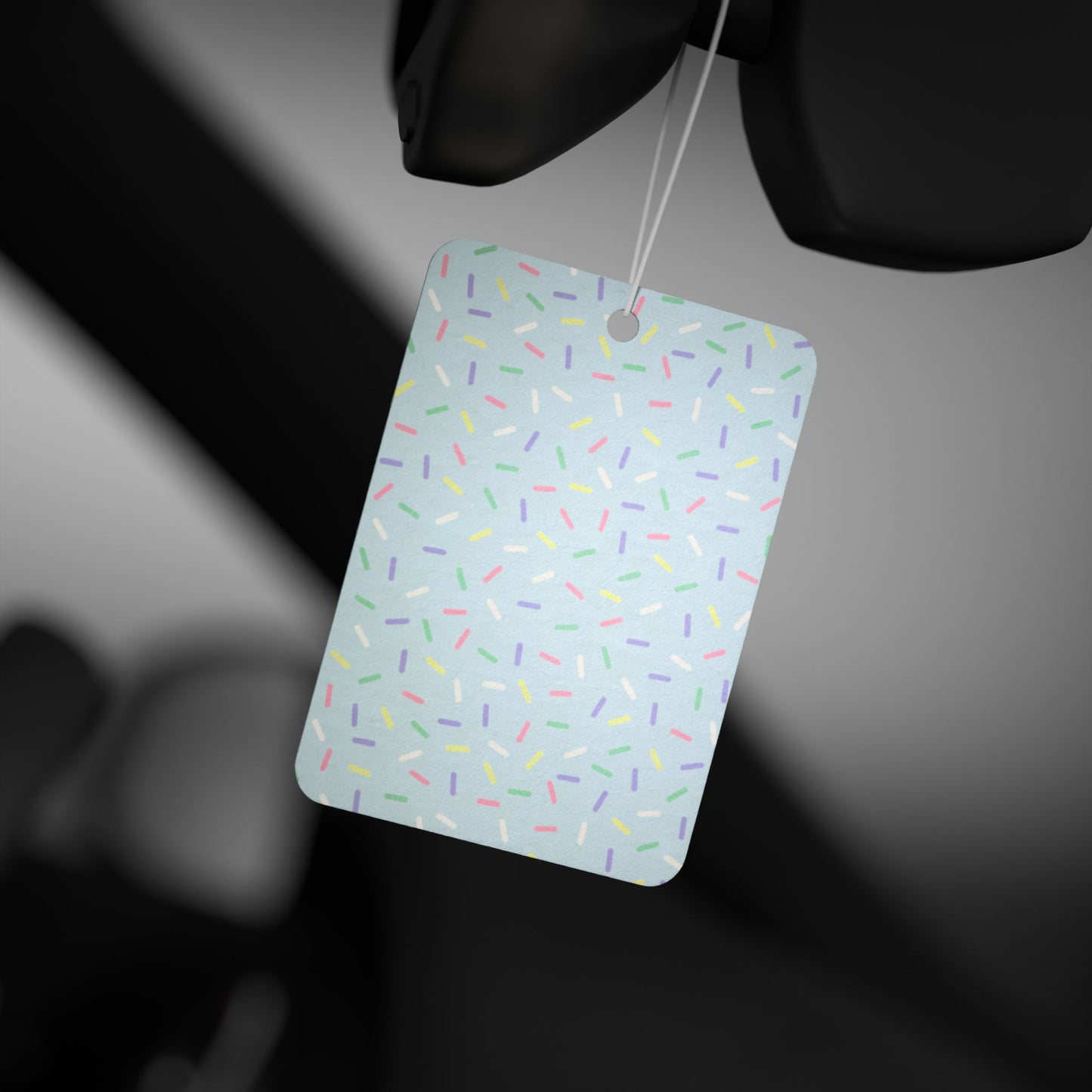 Pastel Sprinkle Car Air Freshener β Cute Confetti Aesthetic Hanging Diffuser | Pine, New Car & Black Ice Scents