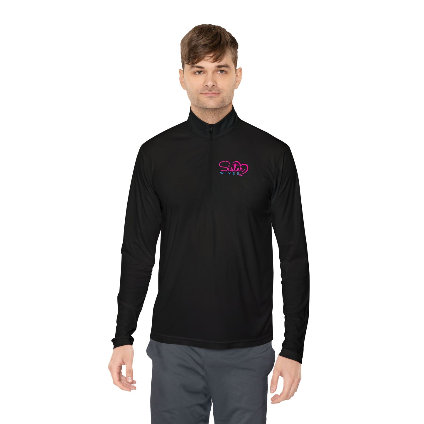 SisterWives Logo Stylish Unisex Quarter-Zip Pullover - Perfect for Casual Outings, Outdoor Activities, and Comfortable Layering, Gift for All