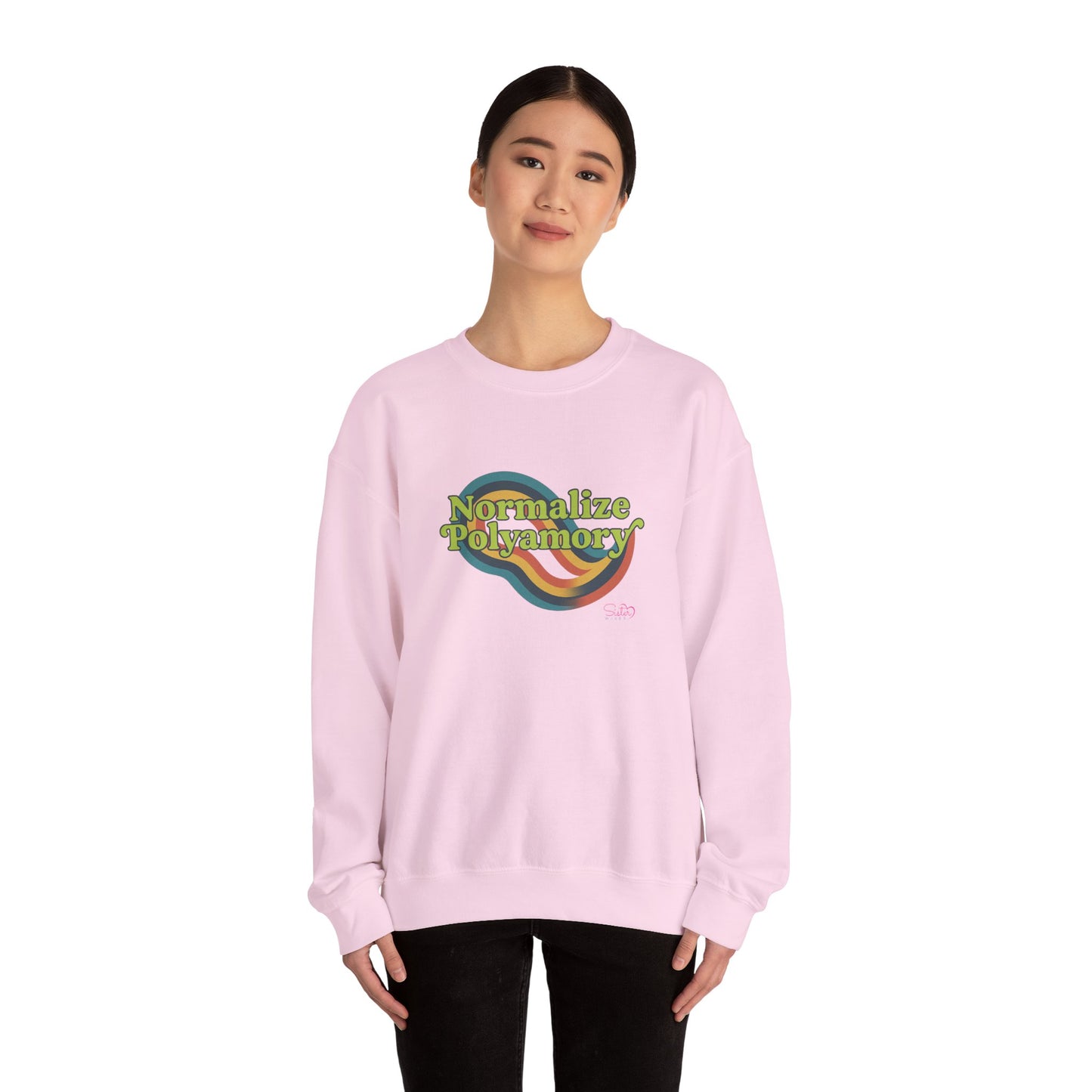 Normalize Polyamory Sweatshirt – Ethical Non-Monogamy Unisex Crewneck | Poly Pride & Relationship Visibility Apparel