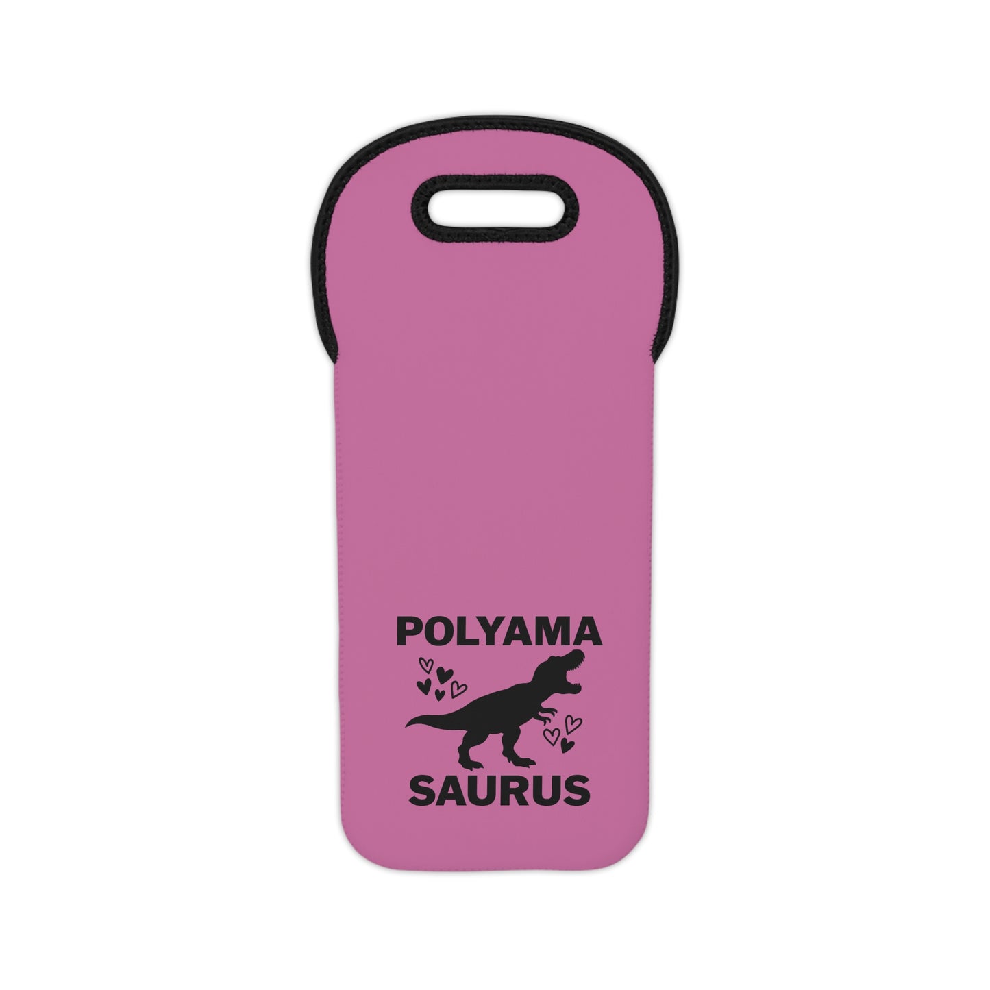 Pink Funny Dino Polyamorous Humor Wine Tote Bag, Dinosaur Gifts, Party Accessories, Funny Wine Carrier, Cute Wine Gift Bag