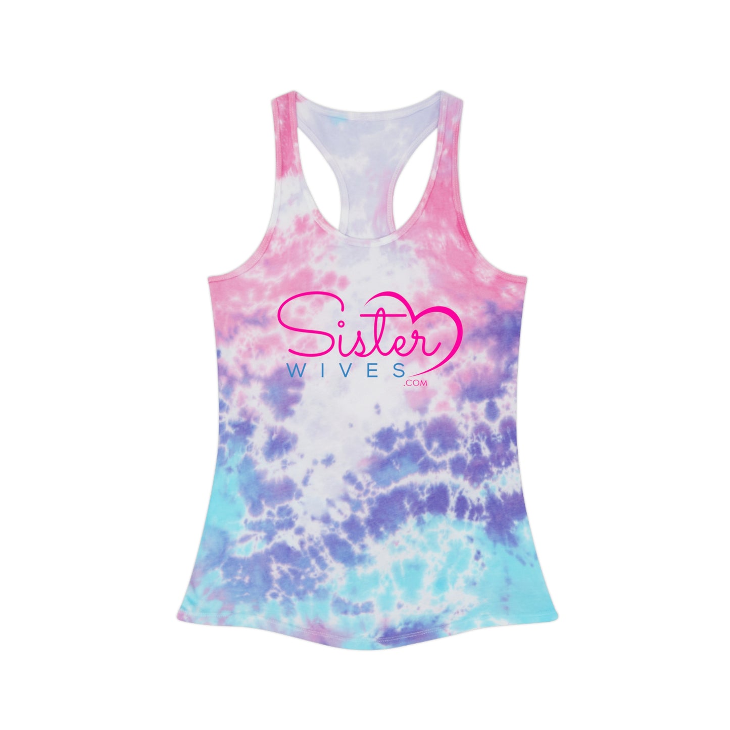Sister Wives Logo Tie-Dye Tank Top, Summer Casual Wear, Graphic Tee for Bachelorette, Birthday Gift, Festival Style Top, Sister Wife Tank Top