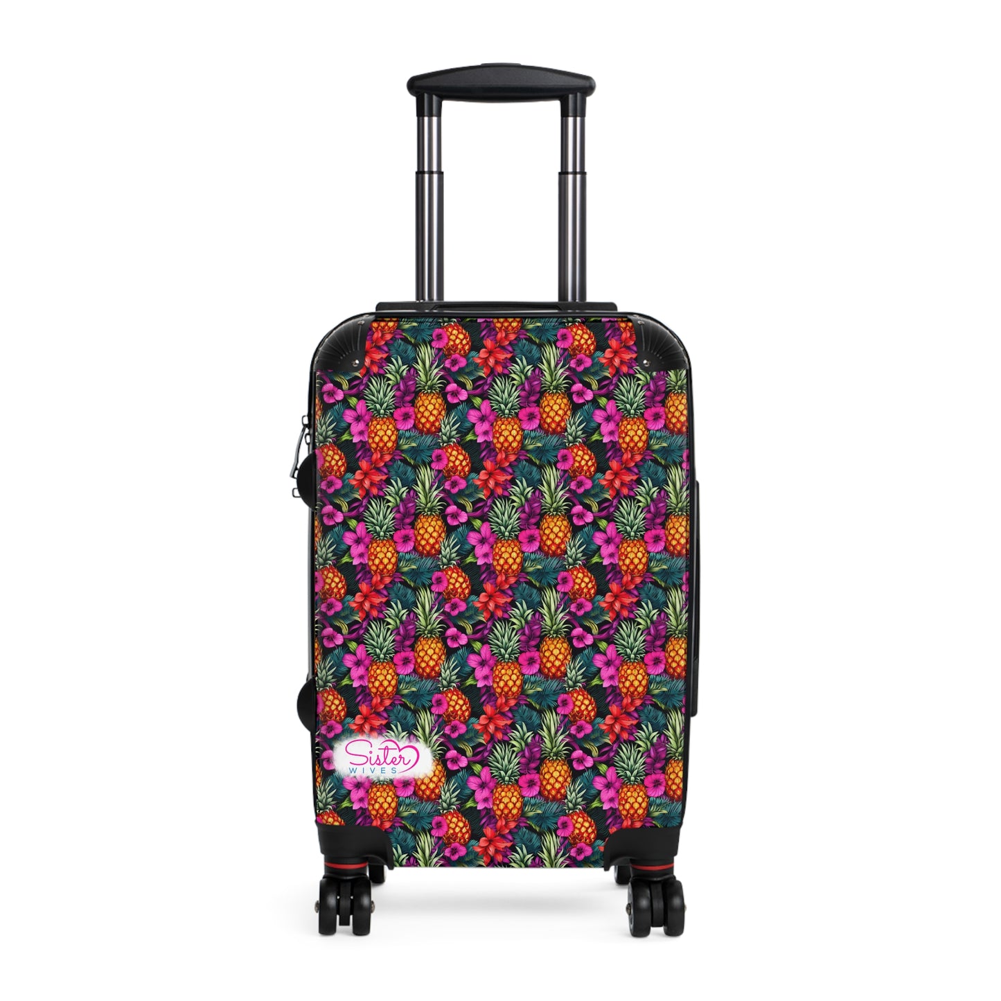 SisterWives Tropical Floral Pineapple Suitcase - Luggage, Travel Gear, Vacation Essential, Summer Adventure Bag, Stylish Travel Accessory