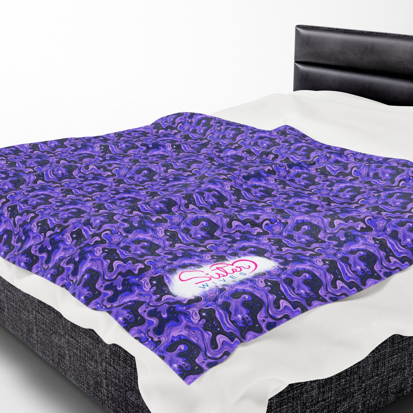 Sister Wives Blue & Purple Oil Slick Cozy Velveteen Plush Blanket for Comfort & Warmth, Great for Home Decor, Gifts, Living Room, Couch, Bedroom