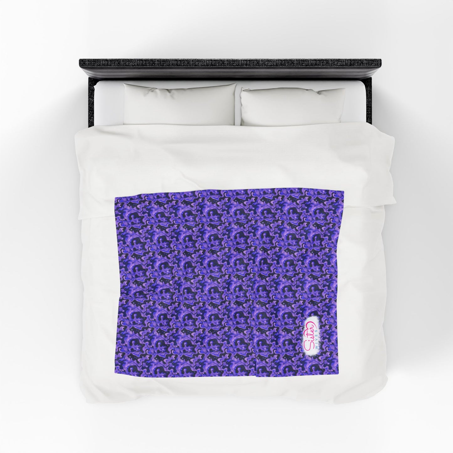 Sister Wives Blue & Purple Oil Slick Cozy Velveteen Plush Blanket for Comfort & Warmth, Great for Home Decor, Gifts, Living Room, Couch, Bedroom