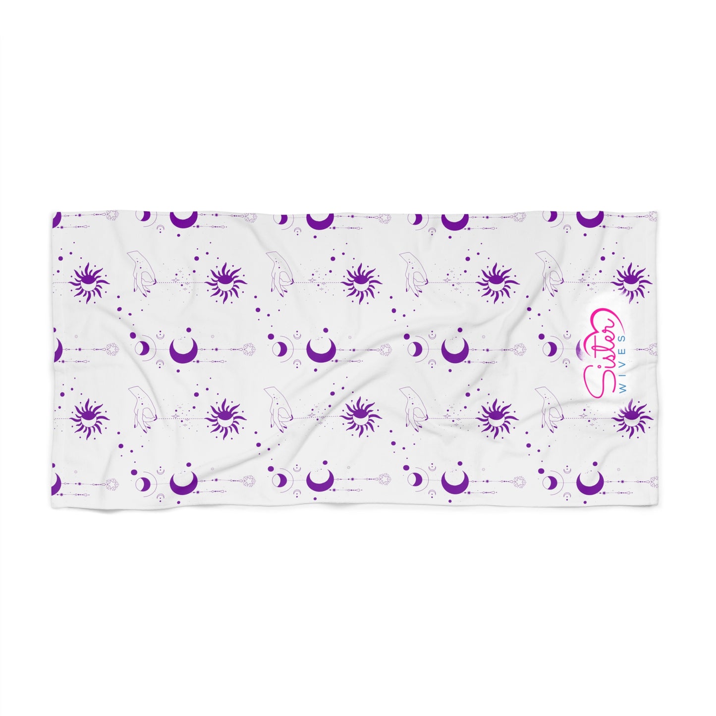 Celestial Zodiac Polyamory Beach Towel | ENM & Non-Monogamy Friendly Astrology, Zodiac & Magical Aesthetic Pool Towel