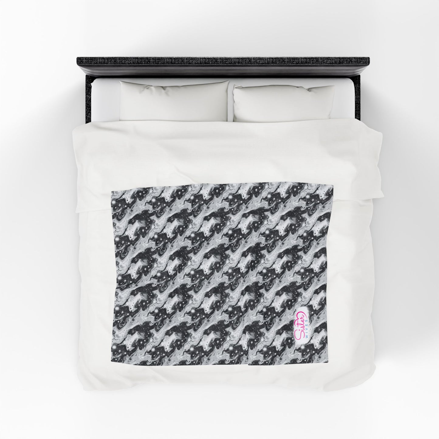 Sister Wives Black & White Cozy Velveteen Plush Blanket for Comfort & Warmth, Great for Home Decor, Gifts, Living Room, Couch, Bedroom