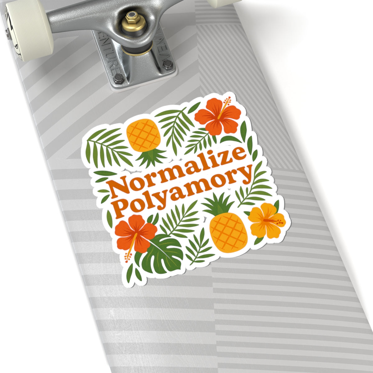 Pineapple Normalize Polyamory Kiss-Cut Stickers - Colorful LGBTQ+ Pride Decals for Laptop, Journals, Bumper, Water Bottles, Gifts