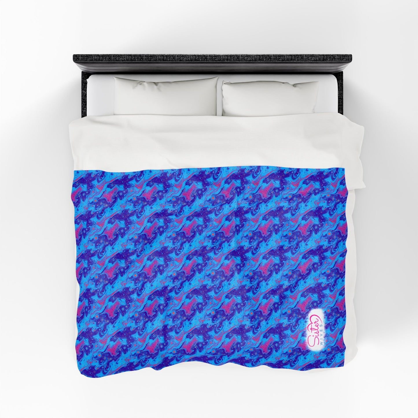 Sister Wives Blue Cozy Velveteen Plush Blanket for Comfort & Warmth, Great for Home Decor, Gifts, Living Room, Couch, Bedroom