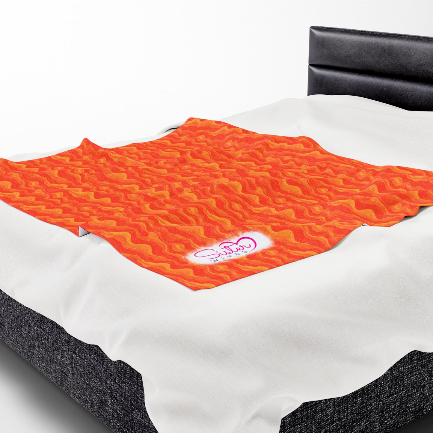 Sister Wives Orange Oil Slick Cozy Velveteen Plush Blanket for Comfort & Warmth, Great for Home Decor, Gifts, Living Room, Couch, Bedroom