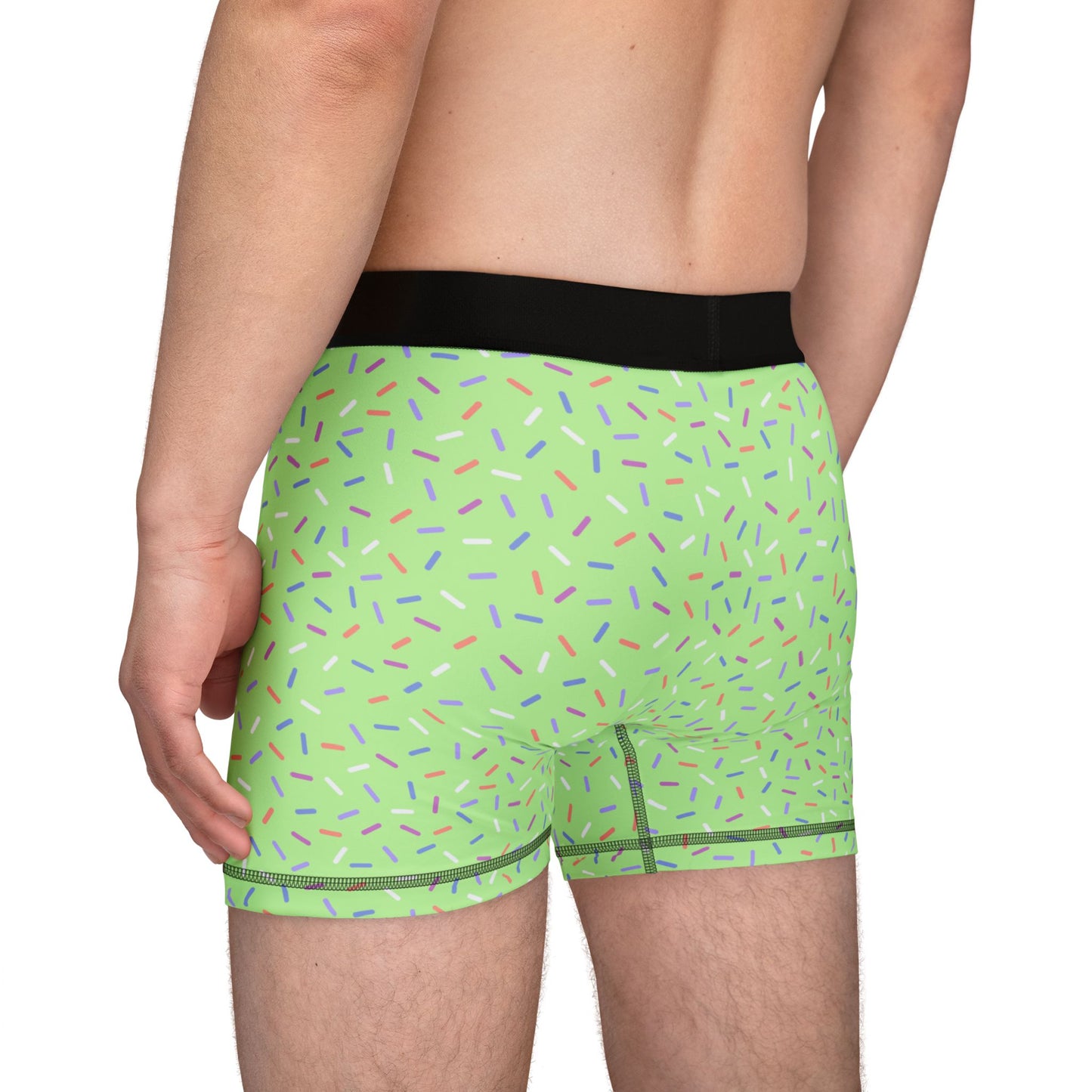 Green Sprinkle Men’s Boxer Briefs | Polyamory-Friendly Underwear | ENM Men’s Loungewear | Aesthetic Stretch Boxer Briefs | Body-Positive Intimates