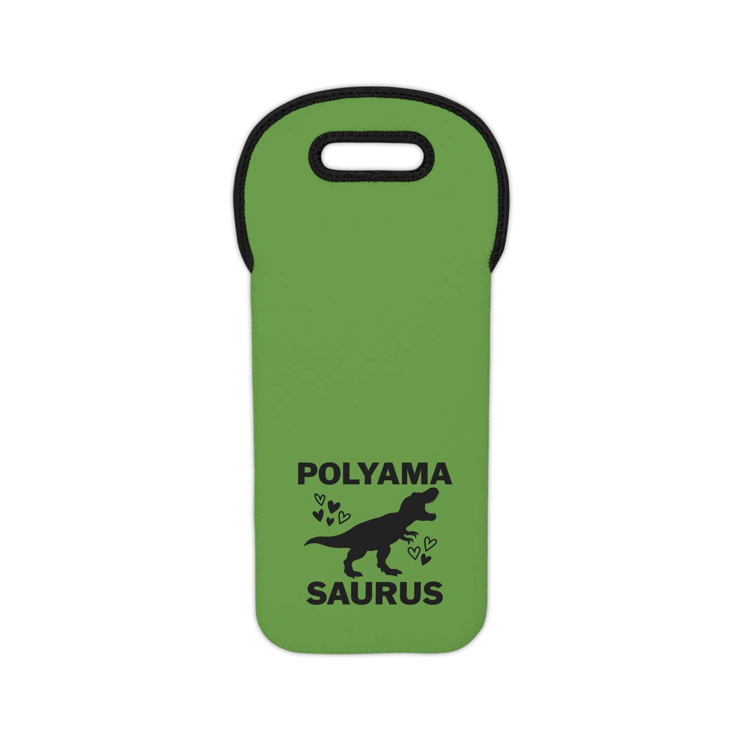 Green Funny Dino Polyamorous Humor Wine Tote Bag, Dinosaur Gifts, Party Accessories, Funny Wine Carrier, Cute Wine Gift Bag