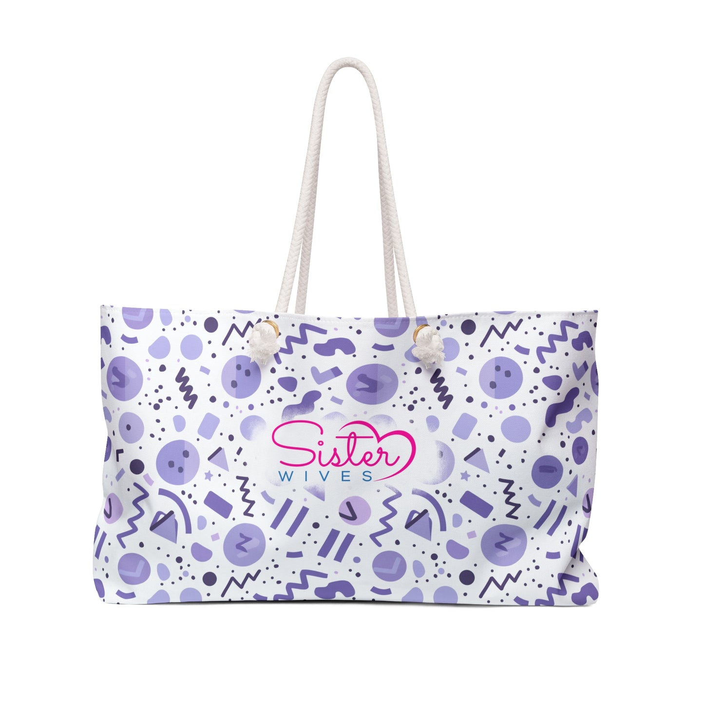 Sister Wives Playful Purple Retro-inspired Weekender Bag, Perfect for Weekend Getaways, Sister Wives Gifts, Travel Tote, Beach Bag, Summer Essentials