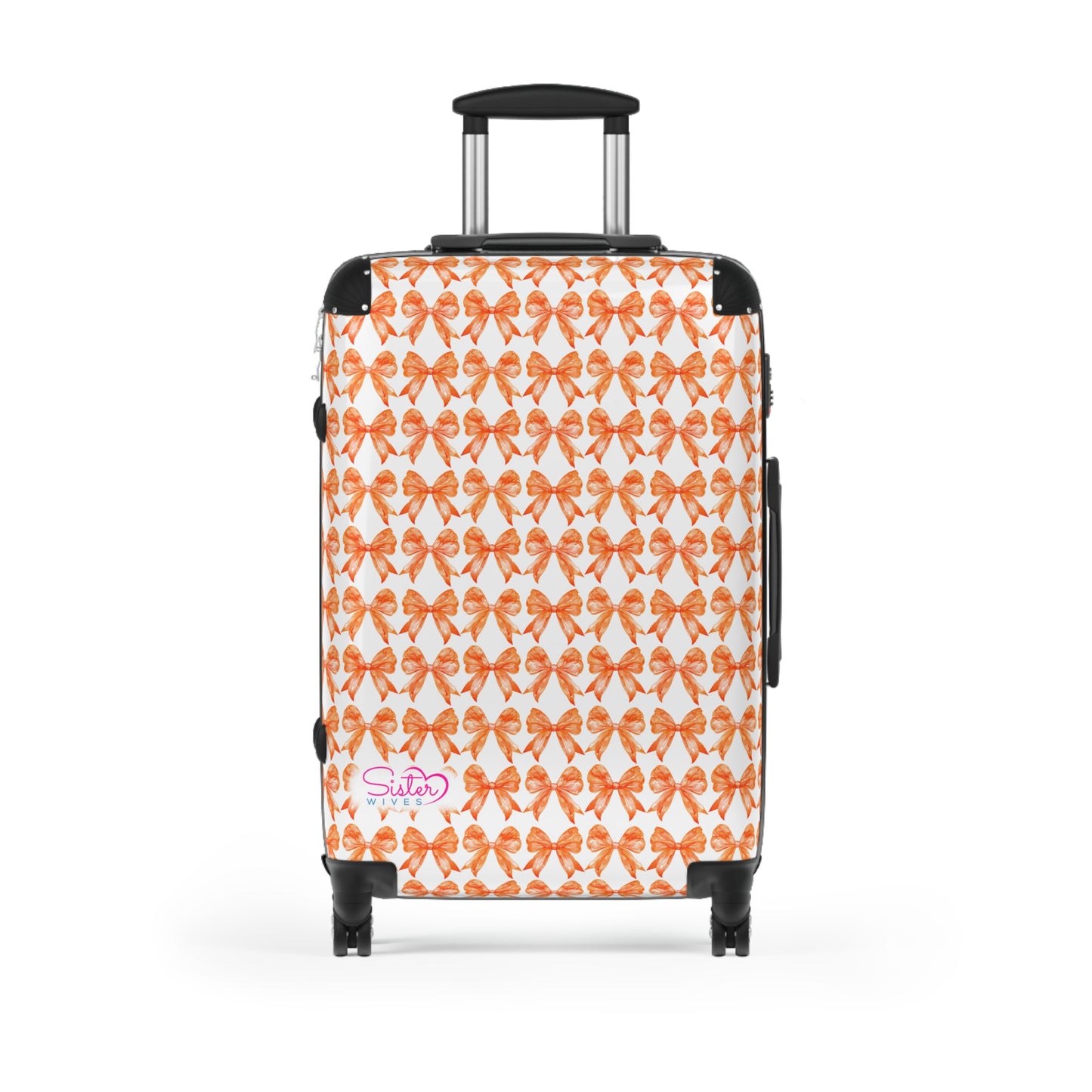 Coquette Orange Bows Sisterwives Suitcase - Luggage, Travel Gear, Vacation Essential, Summer Adventure Bag, Stylish Travel Accessory