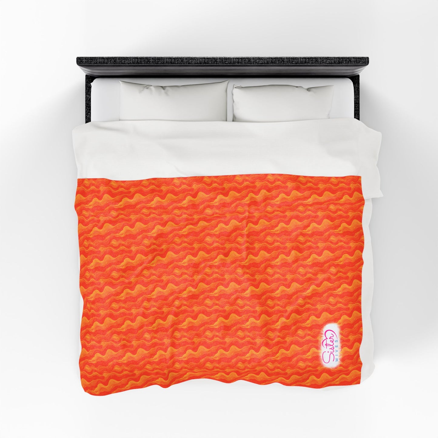 Sister Wives Orange Oil Slick Cozy Velveteen Plush Blanket for Comfort & Warmth, Great for Home Decor, Gifts, Living Room, Couch, Bedroom