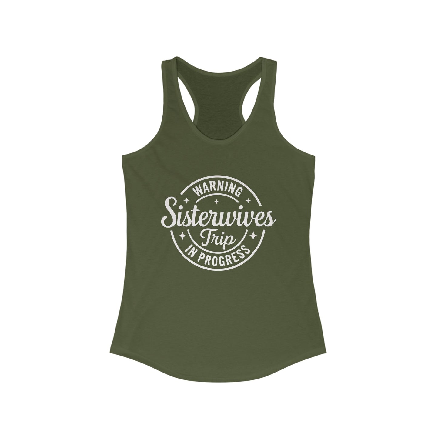 WARNING Sister Wives Trip in Progress Women's Racerback Tank Top - Perfect for Workouts, Summer Outfits, Yoga, Casual Wear, and Beach Days