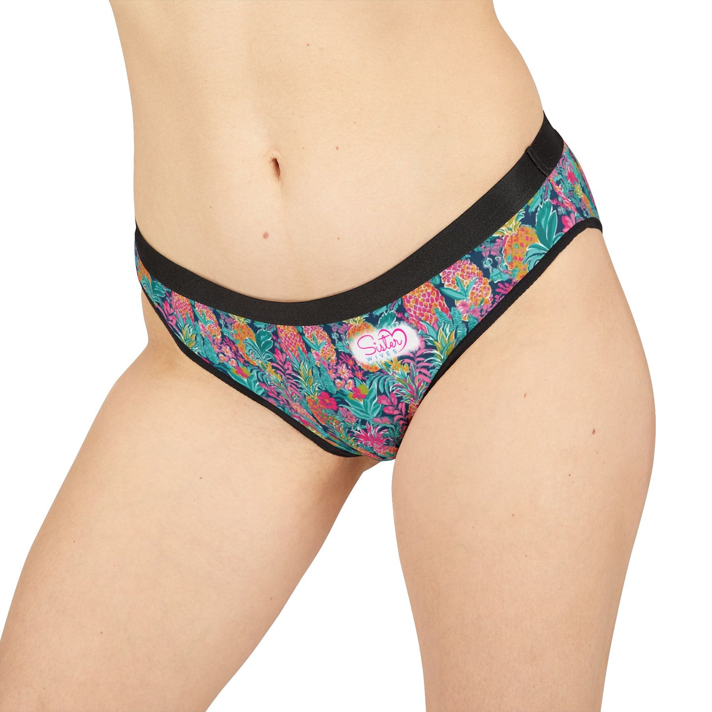 Sisterwives Floral Pineapple Print Women's Underwear, Vibrant Lingerie, Comfortable Panties, Gift for Her, Everyday Essentials, Colorful Intimates